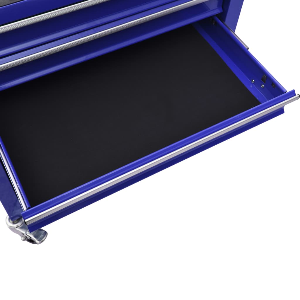 Carrello Portautensili con 4 Cassetti in Acciaio Blu