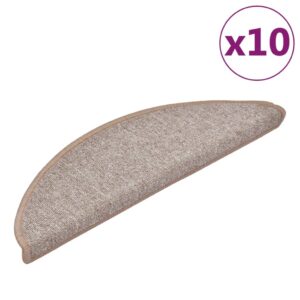 Tappetini per Scale 10 pz 56x17x3 cm Marrone Chiaro
