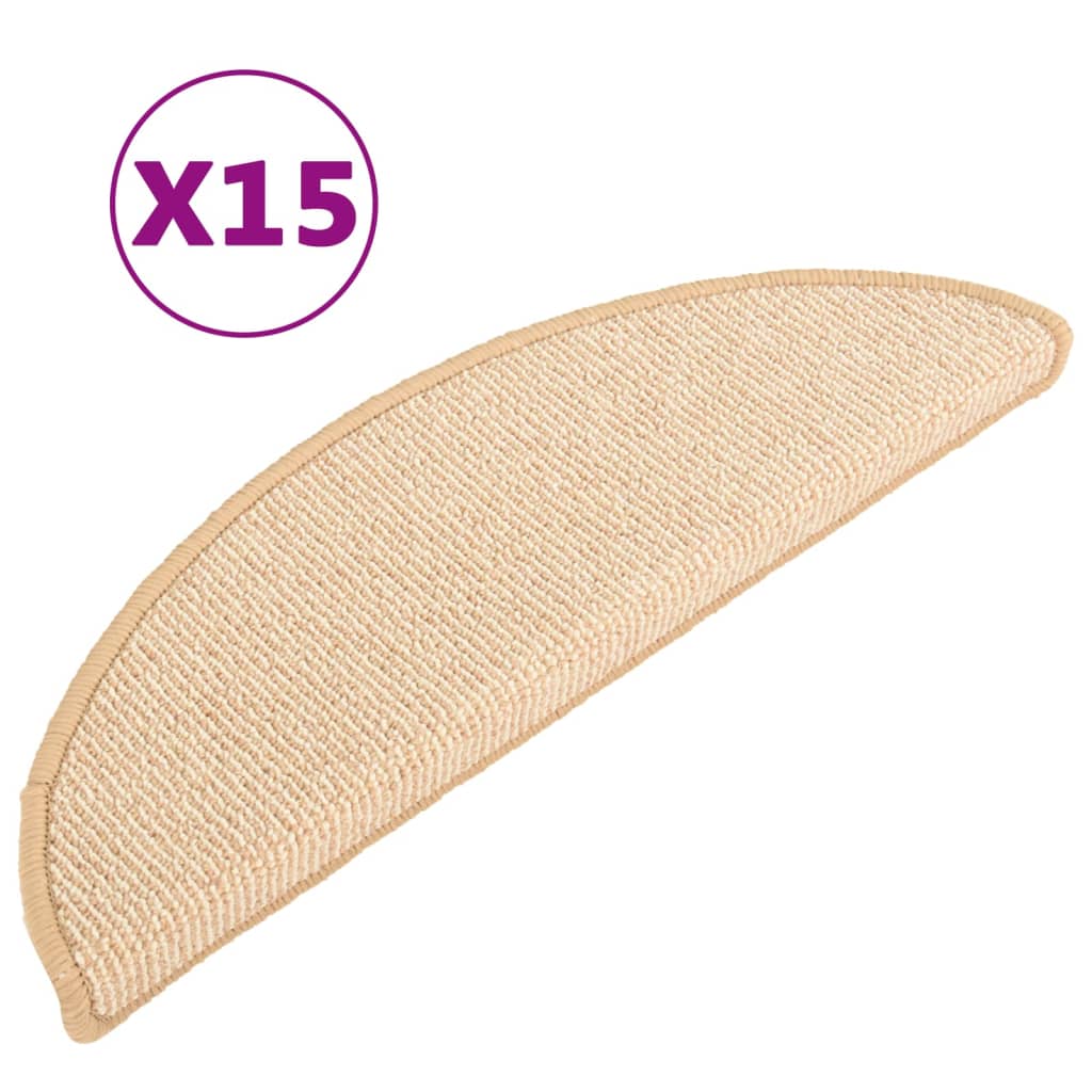 Tappetini per Scale 15 pz Crema 65x21x4 cm