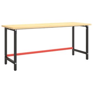 Telaio Banco da Lavoro Nero e Rosso Opaco 180x57x79 cm Metallo