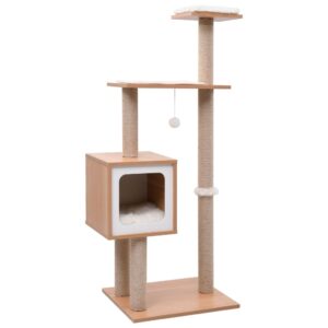 Albero per Gatti con Tappeto Tiragraffi in Sisal 123 cm