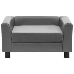 Divano per Cani Grigio 60x43x30 cm in Peluche e Similpelle