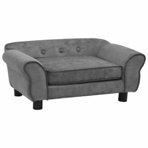 Divano per Cani Grigio Scuro 72x45x30 cm in Peluche