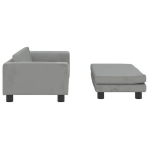 Lettino Cani con Estensione Grigio Chiaro 100x50x30 cm Velluto