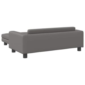 Lettino per Cani con Estensione Grigio 100x50x30 cm Similpelle