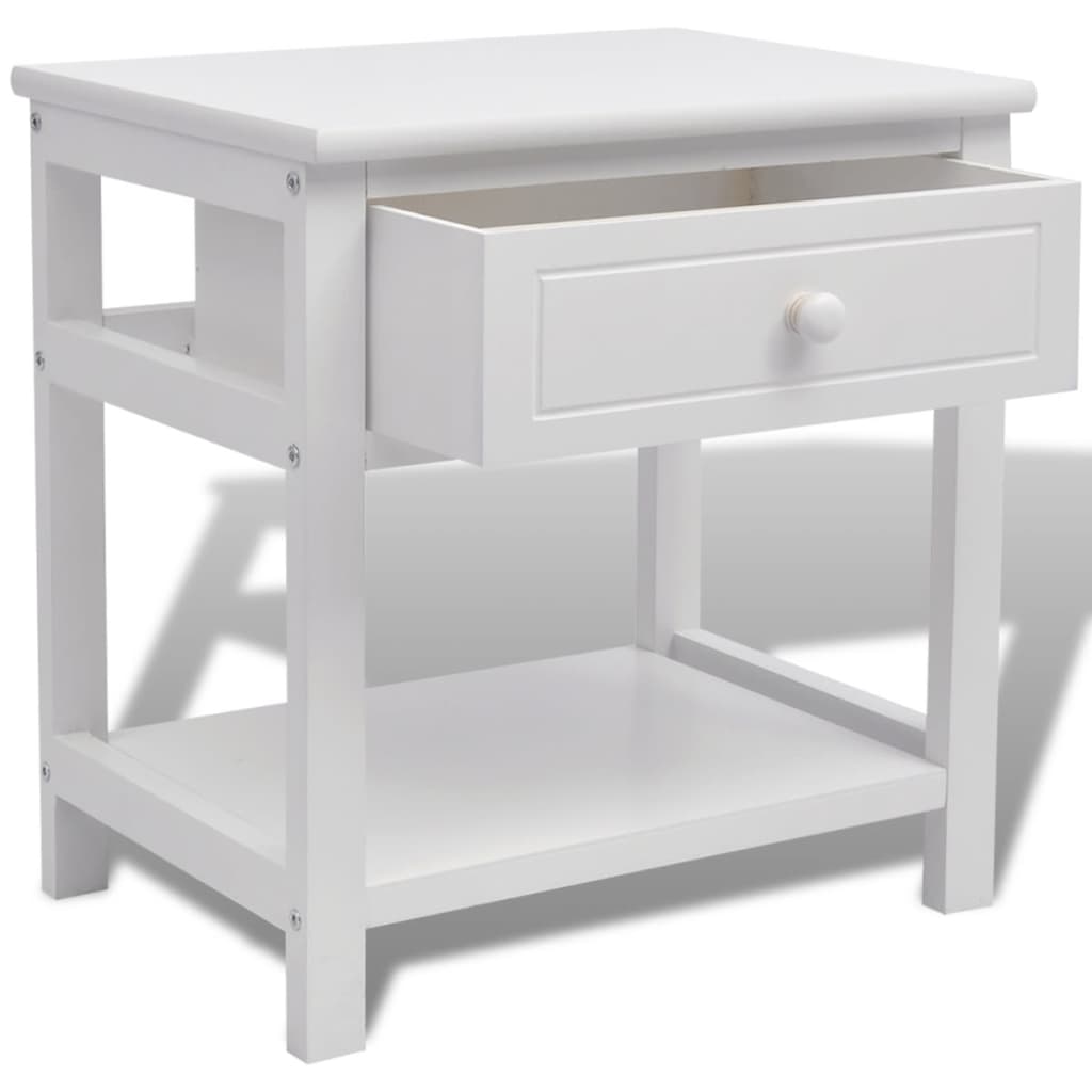 Comodino in Legno Bianco