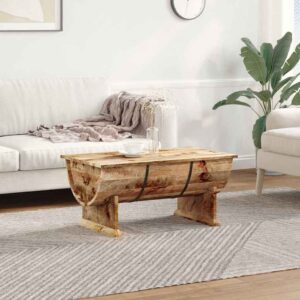 Tavolino da Salotto in Legno Massello di Mango 88x50x40 cm
