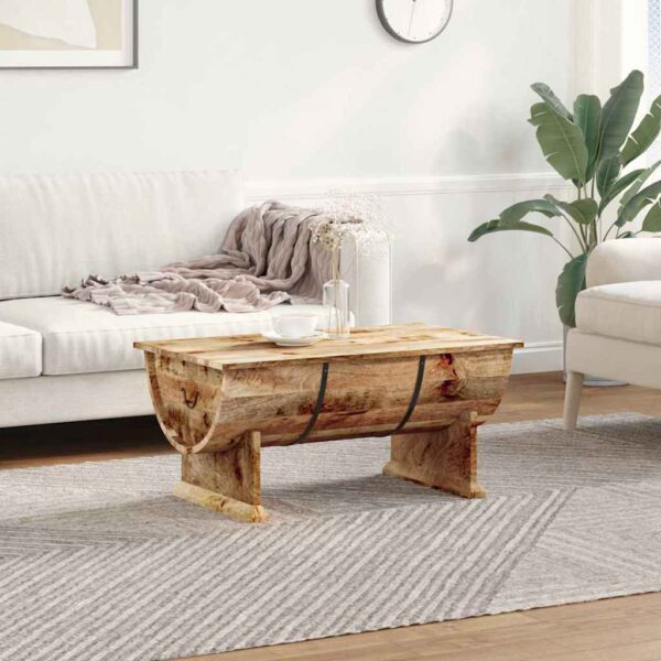 Tavolino da Salotto in Legno Massello di Mango 88x50x40 cm