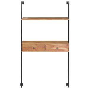 Scrivania a Parete 90x40x170 cm in Legno Massello di Acacia