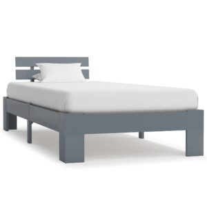 Giroletto senza Materasso Grigio 100x200 cm in Legno di Pino