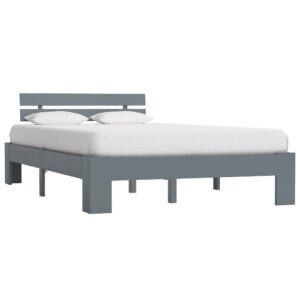 Giroletto senza Materasso Grigio 140x200 cm in Legno di Pino