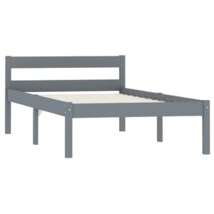Giroletto senza Materasso Grigio 100x200 cm in Legno di Pino