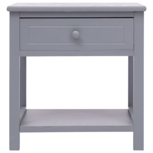 Comodini 2pz Grigi 40x29x42 cm in Legno di Paulonia