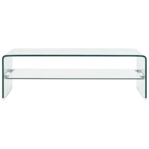 Tavolino da Salotto Trasparente 98x45x31 cm in Vetro Temperato