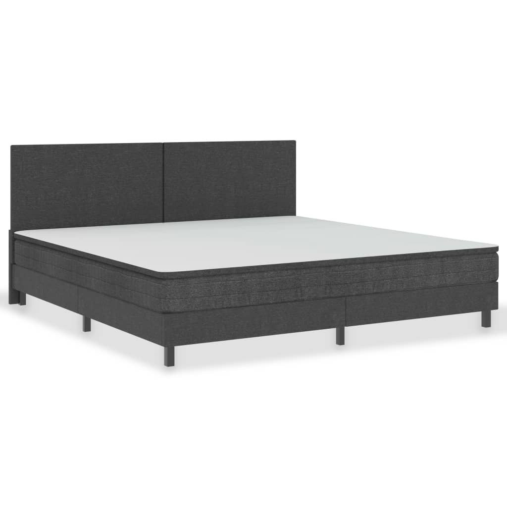 Letto a Molle Grigio in Tessuto 200x200 cm