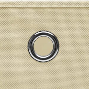 Scatole Portaoggetti con Coperchi 10pz Crema 32x32x32cm Tessuto