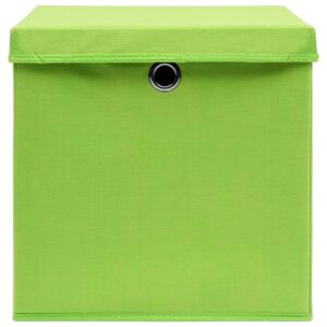 Scatole Portaoggetti con Coperchi 4pz Verdi 32x32x32 cm Tessuto