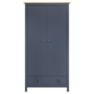 Armadio a 2 Ante Hill Grigio 89x50x170 cm in Legno di Pino