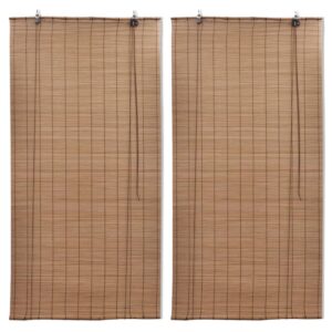 Tende a Rullo in Bambù 2pz 80x160cm Marroni