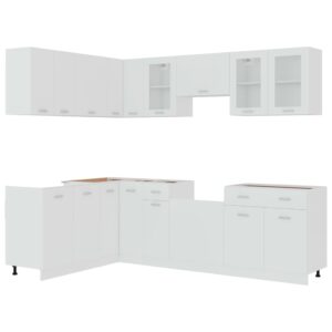 Set Armadi da Cucina 11 pz Bianco in Truciolato