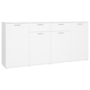 Credenza Bianca 160x36x75 cm in Legno Multistrato