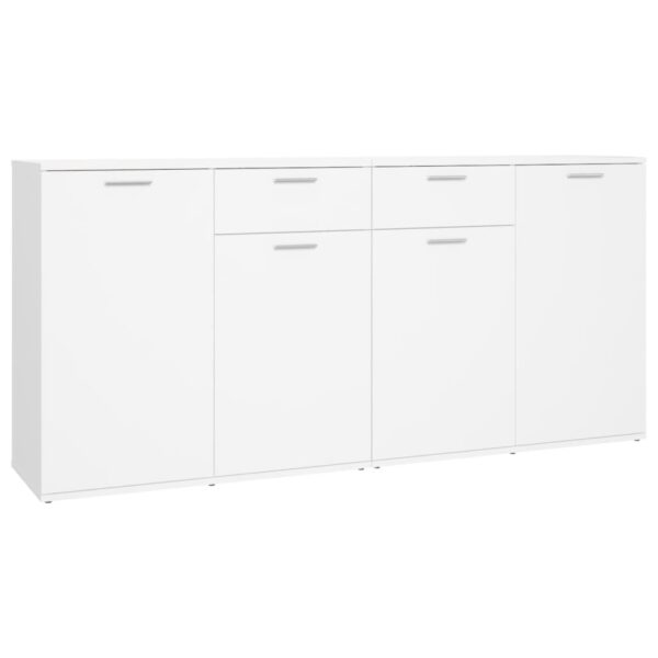 Credenza Bianca 160x36x75 cm in Legno Multistrato