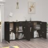 Credenza Nera 160x36x75 cm in Legno Multistrato