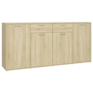 Credenza Rovere Sonoma 160x36x75 cm in Legno Multistrato