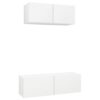 Set Mobili Porta TV 2 pz Bianco in Legno Multistrato
