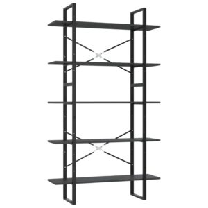 Libreria a 5 Ripiani Grigia 100x30x175 cm in Legno Multistrato