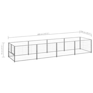 Gabbia per Cani Argento 4 m² in Acciaio