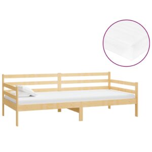 Divano Letto con Materasso 90x200 cm Legno Massello di Pino