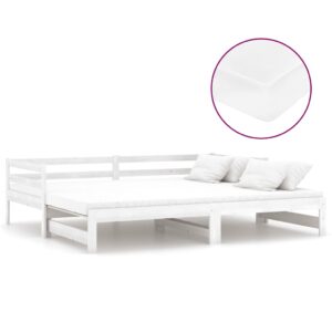 Dormeuse Estraibile 2x(90x200) cm Nera in Massello di Pino