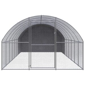 Gabbia per Polli da Esterno 3x8x2 m in Acciaio Zincato