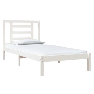 Giroletto senza Materasso Bianco 90x200 cm Legno Massello Pino