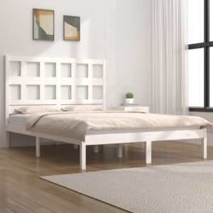 Giroletto senza Materasso Bianco 120x190 cm Legno Massello Pino
