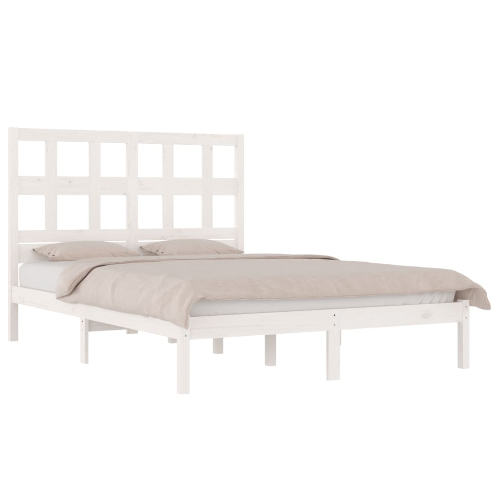 Giroletto senza Materasso Bianco 120x200 cm Legno Massello Pino