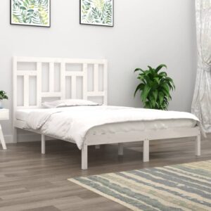 Giroletto senza Materasso Bianco 200x200 cm Legno Massello Pino