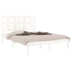 Giroletto senza Materasso Bianco 140x200 cm Legno Massello Pino