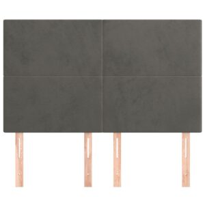 Testiere 4 pz Grigio Scuro 72x5x78/88 cm in Velluto