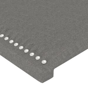 Testiere 4 pz Grigio Scuro 100x5x78/88 cm in Tessuto
