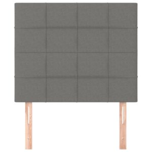 Testiera 2 pz Grigio Scuro 80x5x78/88 cm in Tessuto