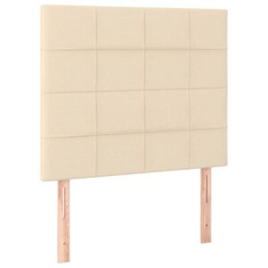 Testiera 2 pz Crema 100x5x78/88 cm in Tessuto