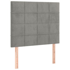 Testiera 2 pz Grigio Chiaro 90x5x78/88 cm in Velluto