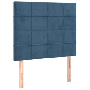 Testiera 2 pz Blu scuro 90x5x78/88 cm in Velluto