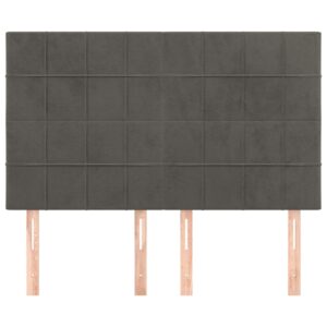 Testiere 4 pz Grigio Scuro 72x5x78/88 cm in Velluto