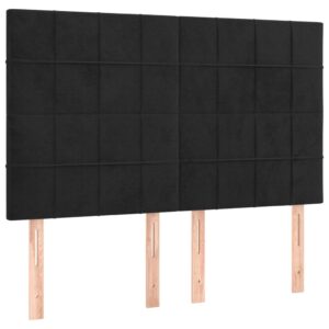 Testiere 4 pz Nere 72x5x78/88 cm in Velluto