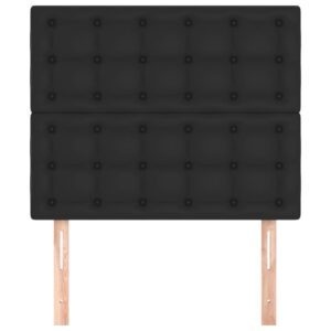 Testiera 2 pz Nero 90x5x78/88 cm in Similpelle