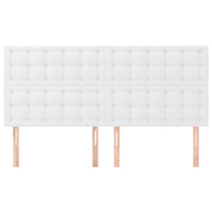 Testiera 4 pz Bianco 80x5x78/88 cm in Similpelle