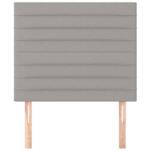 Testiera 2 pz Grigio Chiaro 90x5x78/88 cm in Tessuto
